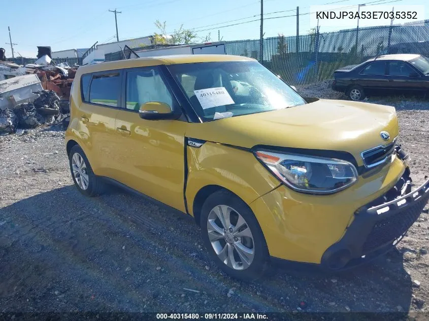 2014 Kia Soul + VIN: KNDJP3A53E7035352 Lot: 40315480