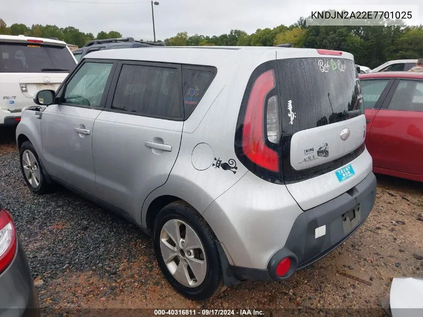 2014 Kia Soul VIN: KNDJN2A22E7701025 Lot: 40316811