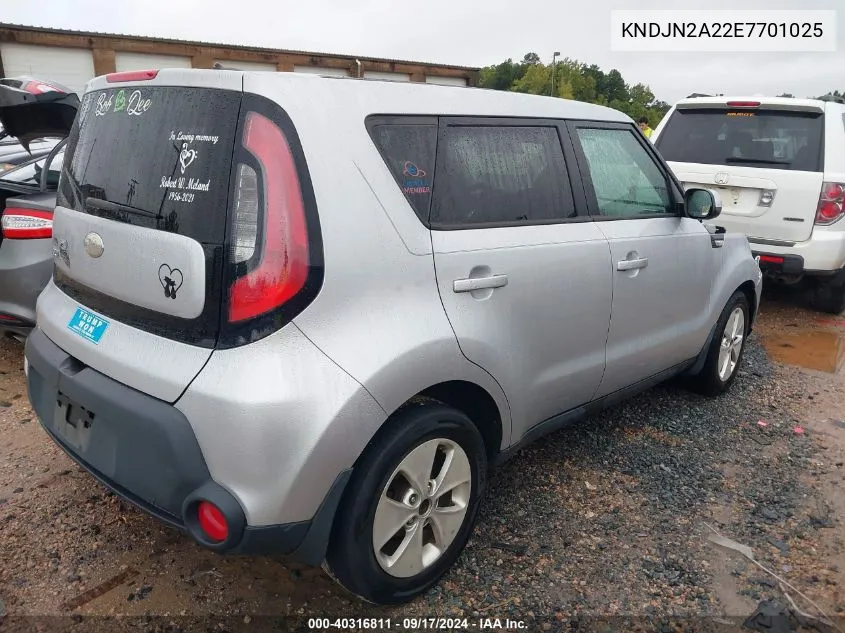 2014 Kia Soul VIN: KNDJN2A22E7701025 Lot: 40316811