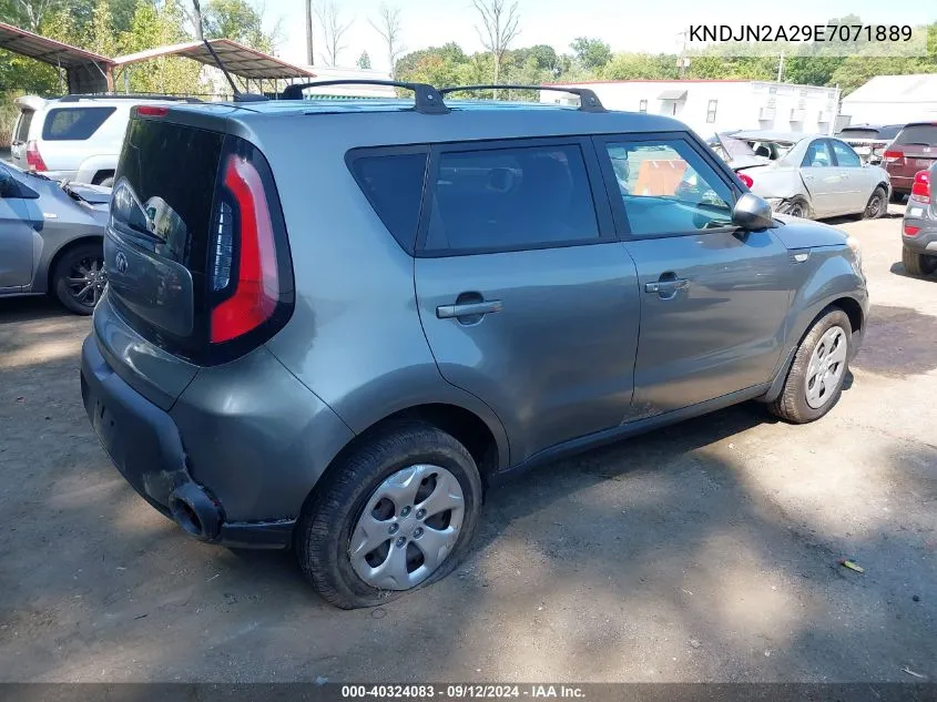 2014 Kia Soul VIN: KNDJN2A29E7071889 Lot: 40324083