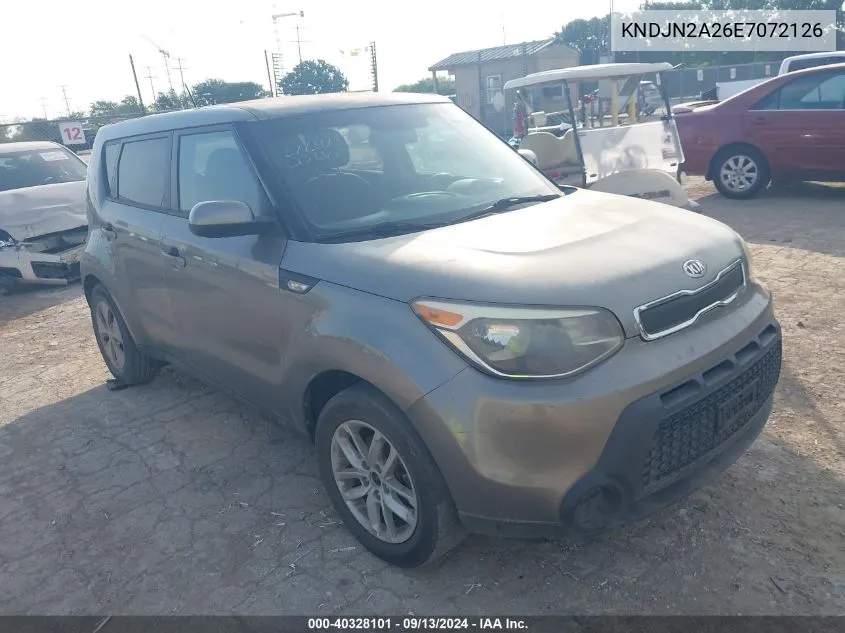 2014 Kia Soul VIN: KNDJN2A26E7072126 Lot: 40328101