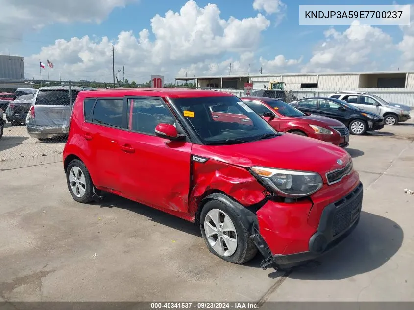 2014 Kia Soul + VIN: KNDJP3A59E7700237 Lot: 40341537