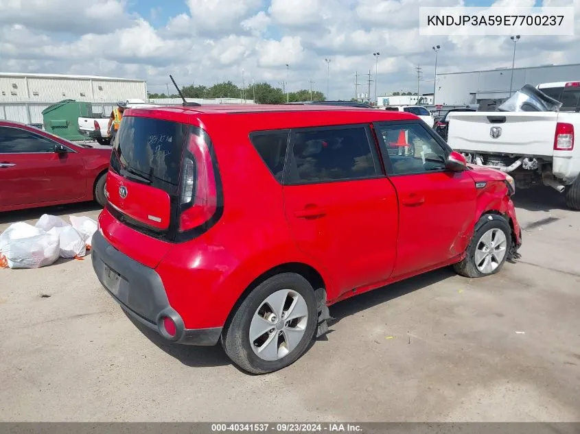 2014 Kia Soul + VIN: KNDJP3A59E7700237 Lot: 40341537