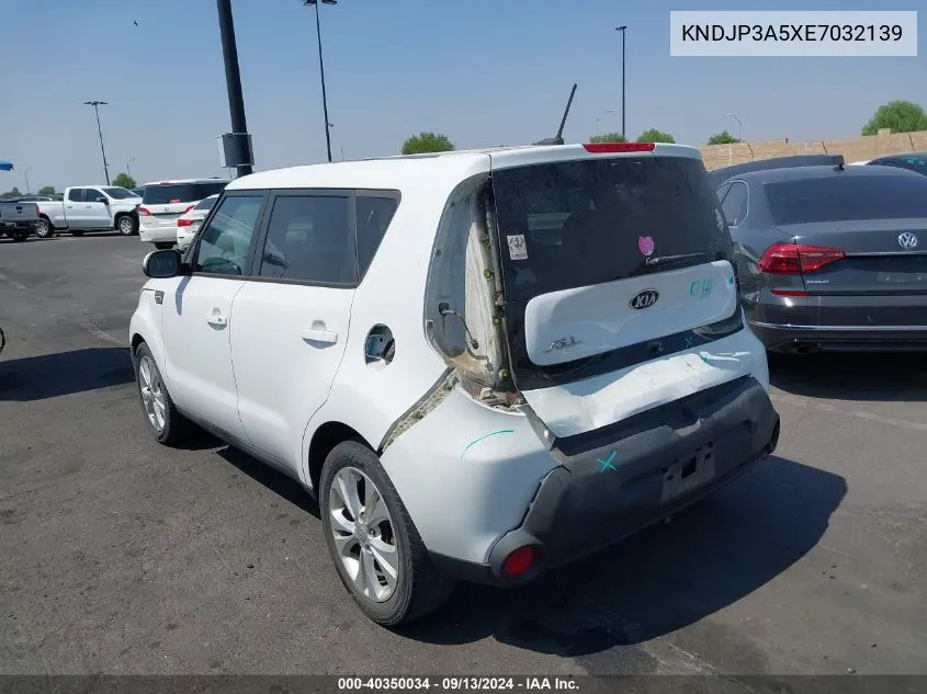 2014 Kia Soul + VIN: KNDJP3A5XE7032139 Lot: 40350034