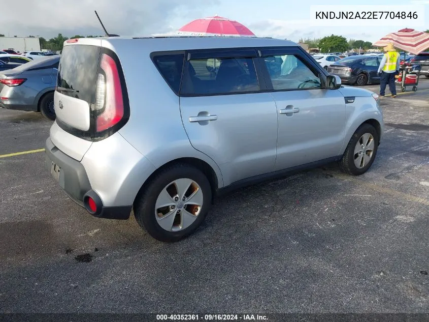 2014 Kia Soul VIN: KNDJN2A22E7704846 Lot: 40352361