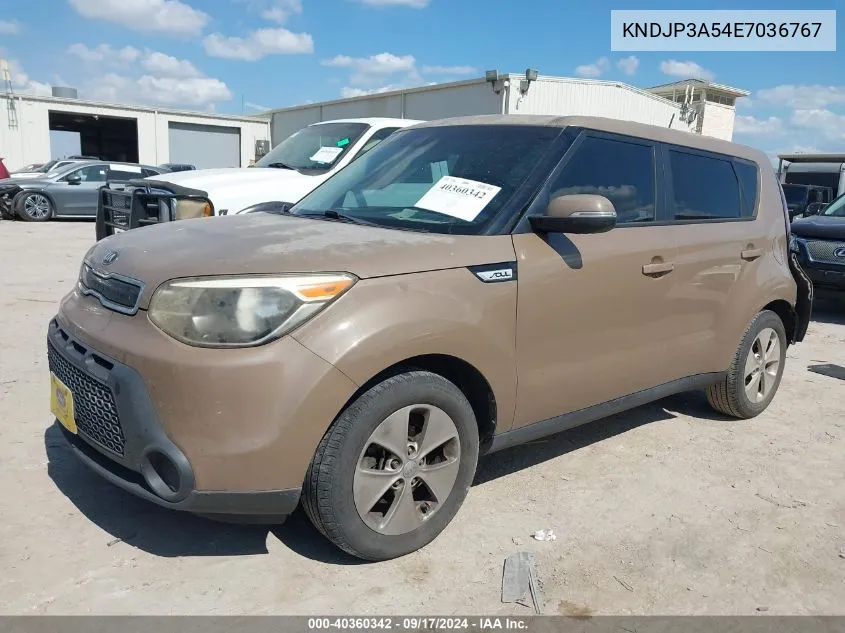 2014 Kia Soul + VIN: KNDJP3A54E7036767 Lot: 40360342