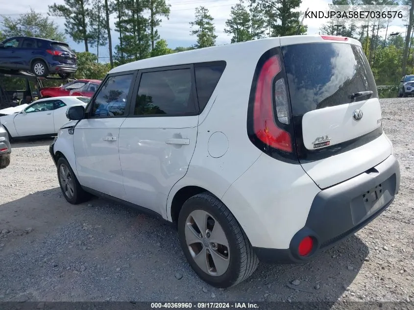 2014 Kia Soul + VIN: KNDJP3A58E7036576 Lot: 40369960