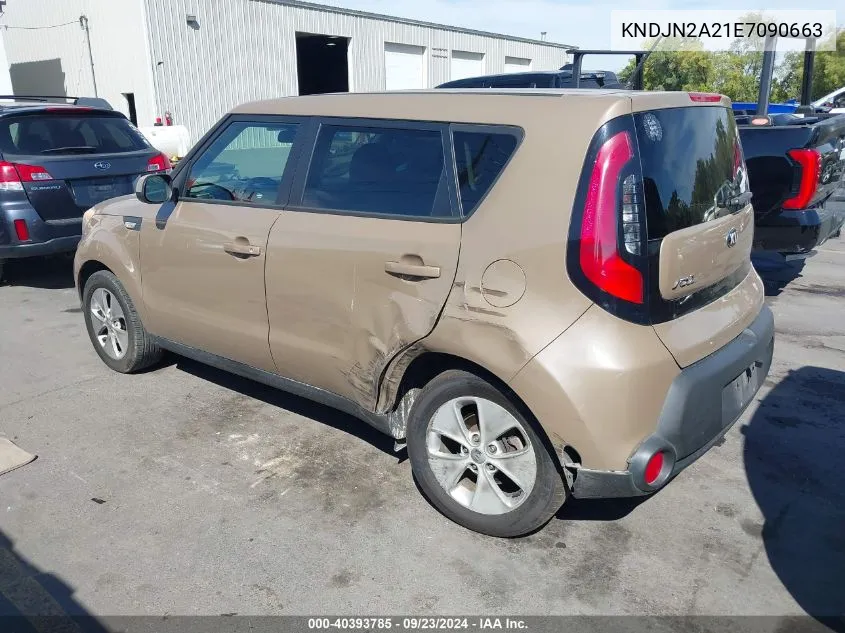 2014 Kia Soul VIN: KNDJN2A21E7090663 Lot: 40393785