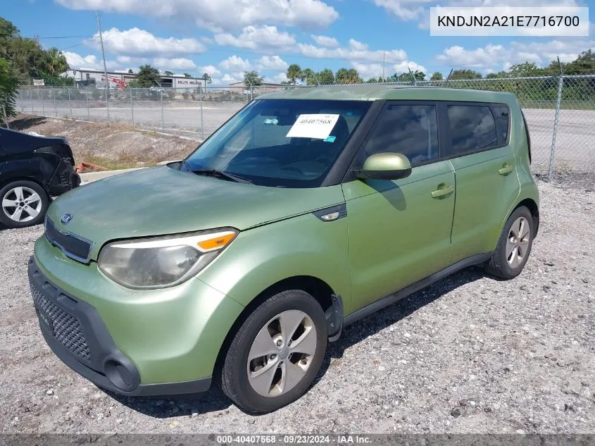 2014 Kia Soul VIN: KNDJN2A21E7716700 Lot: 40407568