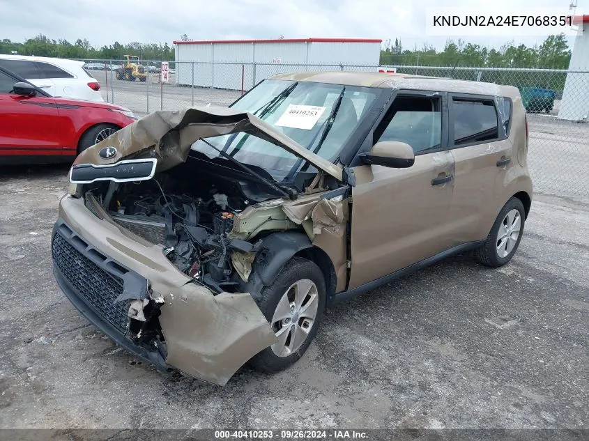 2014 Kia Soul VIN: KNDJN2A24E7068351 Lot: 40410253