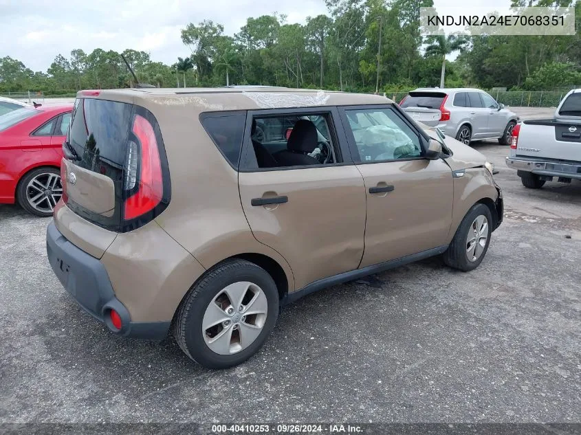 2014 Kia Soul VIN: KNDJN2A24E7068351 Lot: 40410253