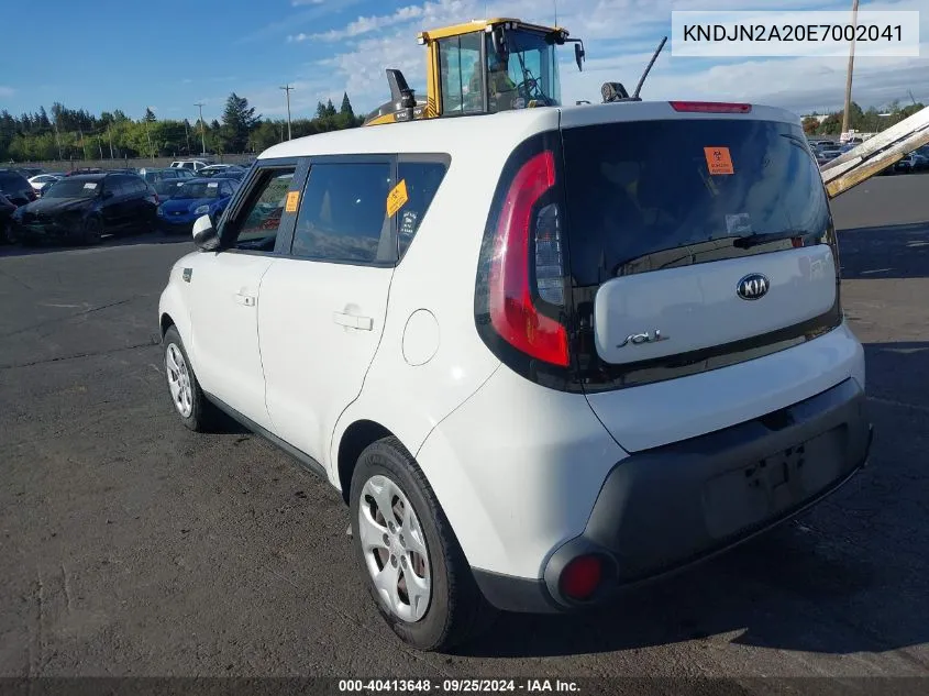 2014 Kia Soul VIN: KNDJN2A20E7002041 Lot: 40413648