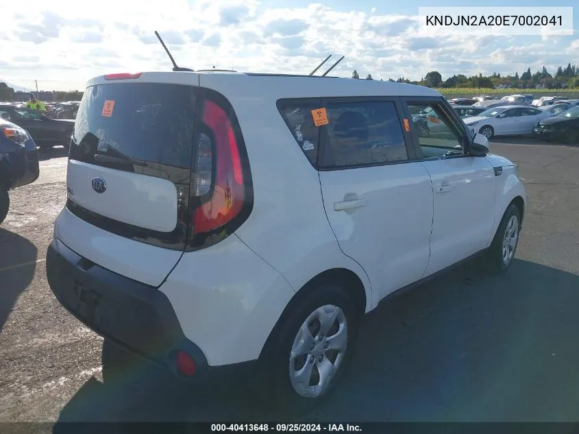 2014 Kia Soul VIN: KNDJN2A20E7002041 Lot: 40413648