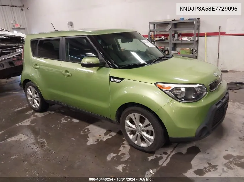 2014 Kia Soul + VIN: KNDJP3A58E7729096 Lot: 40440254