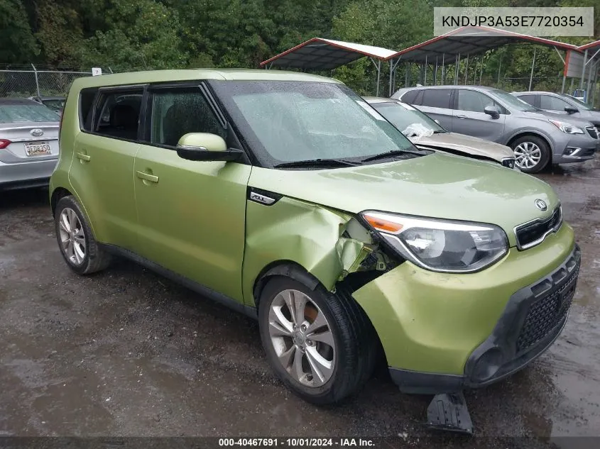 2014 Kia Soul + VIN: KNDJP3A53E7720354 Lot: 40467691