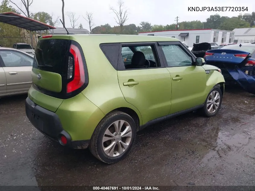 2014 Kia Soul + VIN: KNDJP3A53E7720354 Lot: 40467691