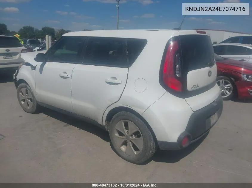 2014 Kia Soul VIN: KNDJN2A24E7074716 Lot: 40473132