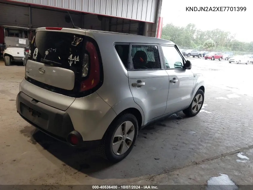 2014 Kia Soul VIN: KNDJN2A2XE7701399 Lot: 40536400