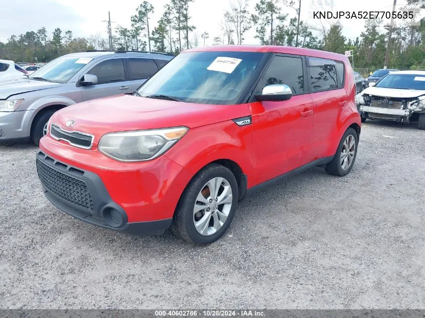 2014 Kia Soul + VIN: KNDJP3A52E7705635 Lot: 40602786