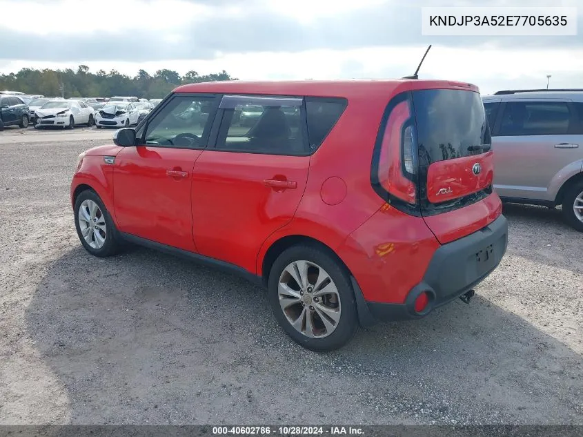 2014 Kia Soul + VIN: KNDJP3A52E7705635 Lot: 40602786