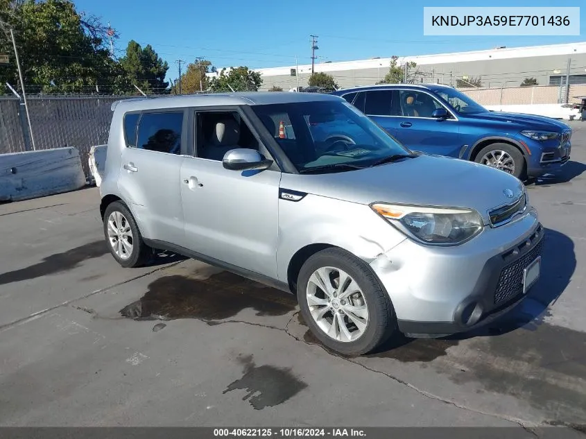 2014 Kia Soul + VIN: KNDJP3A59E7701436 Lot: 40622125