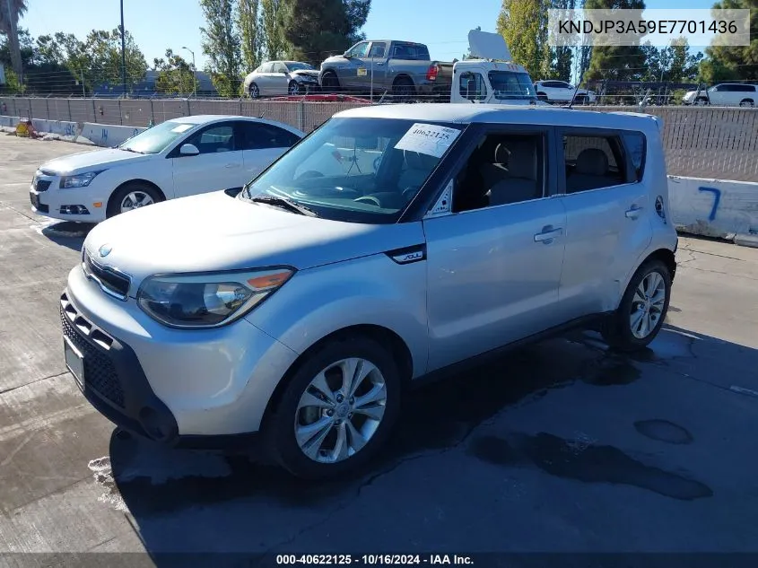 2014 Kia Soul + VIN: KNDJP3A59E7701436 Lot: 40622125