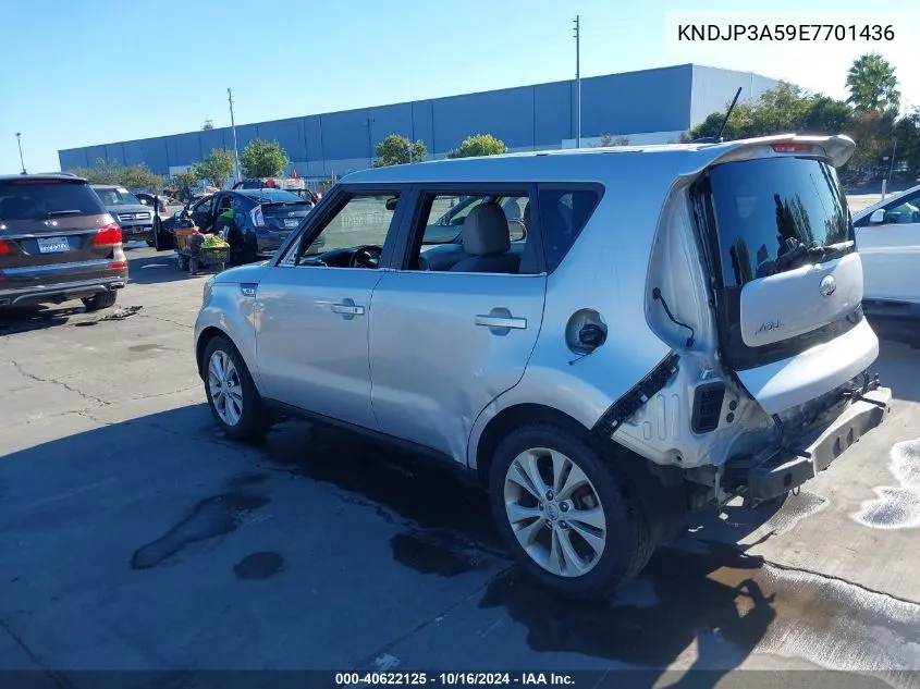 2014 Kia Soul + VIN: KNDJP3A59E7701436 Lot: 40622125