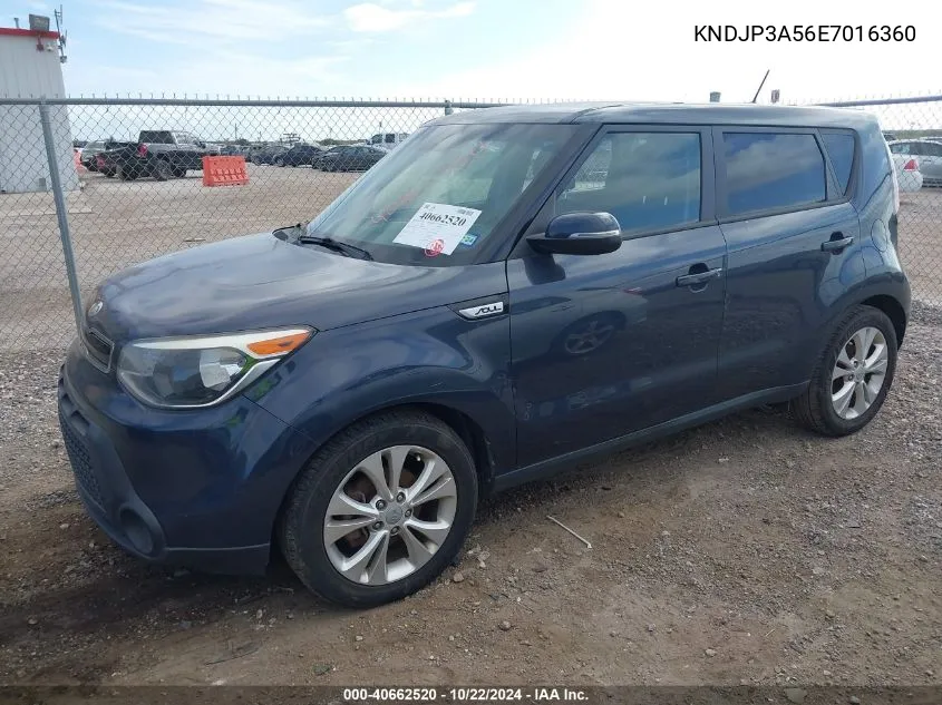 2014 Kia Soul + VIN: KNDJP3A56E7016360 Lot: 40662520