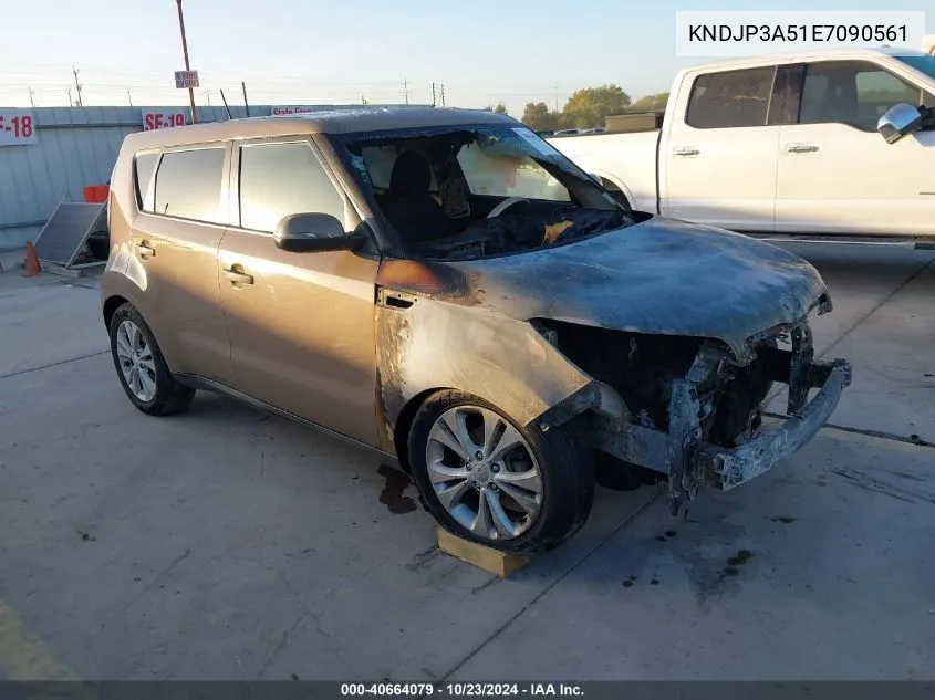 2014 Kia Soul + VIN: KNDJP3A51E7090561 Lot: 40664079