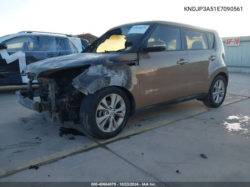 2014 Kia Soul + VIN: KNDJP3A51E7090561 Lot: 40664079