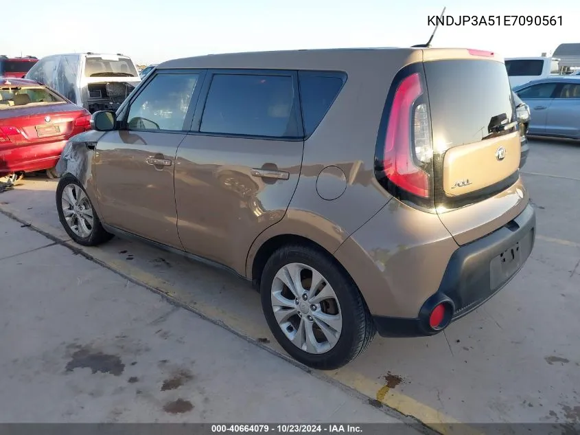 2014 Kia Soul + VIN: KNDJP3A51E7090561 Lot: 40664079