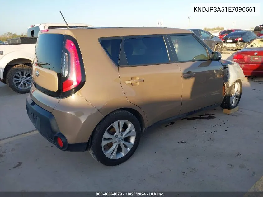 2014 Kia Soul + VIN: KNDJP3A51E7090561 Lot: 40664079