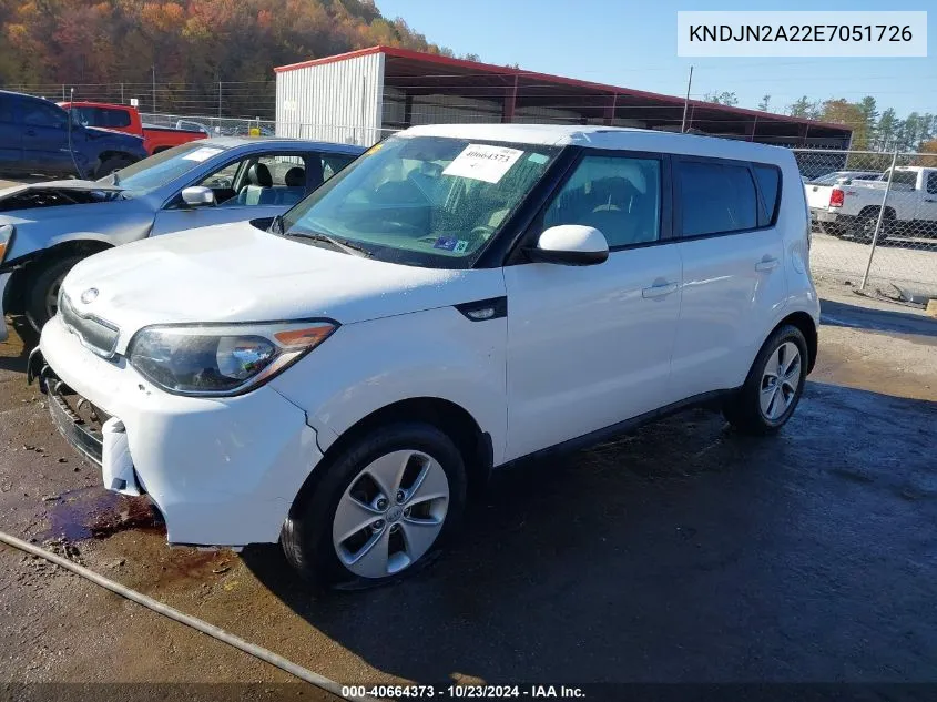 2014 Kia Soul VIN: KNDJN2A22E7051726 Lot: 40664373