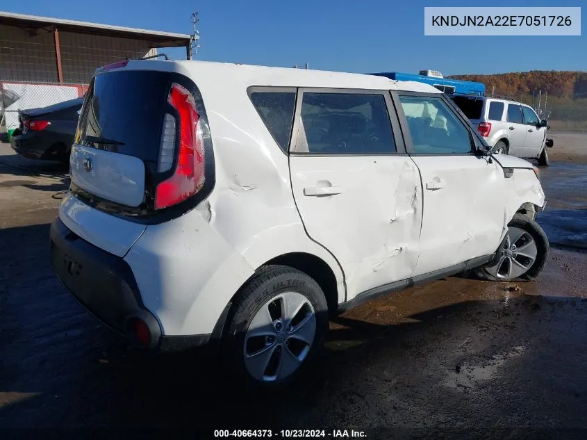 2014 Kia Soul VIN: KNDJN2A22E7051726 Lot: 40664373