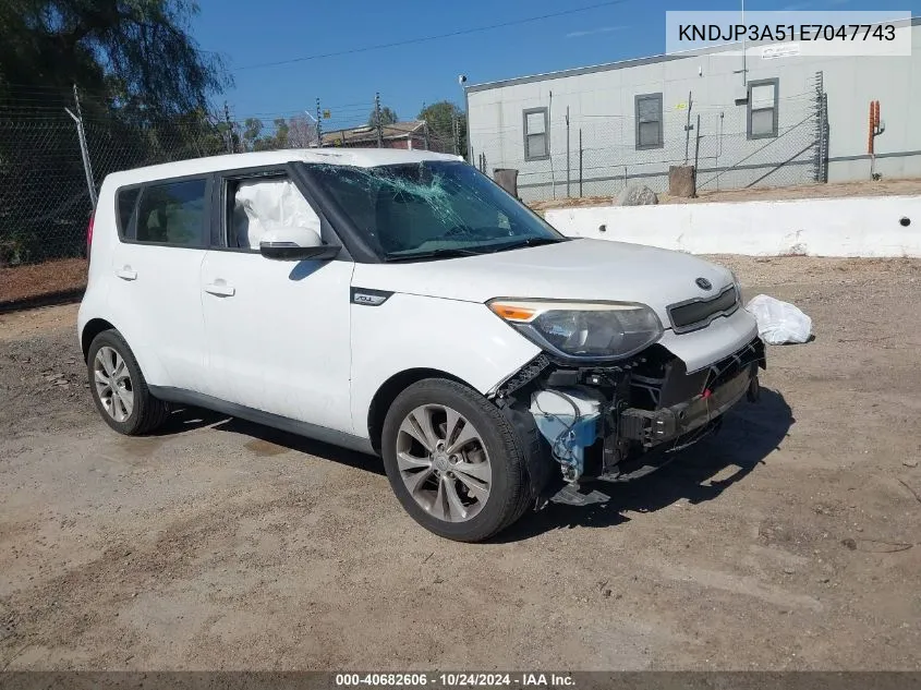 2014 Kia Soul + VIN: KNDJP3A51E7047743 Lot: 40682606