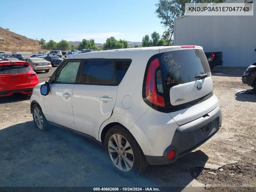 2014 Kia Soul + VIN: KNDJP3A51E7047743 Lot: 40682606