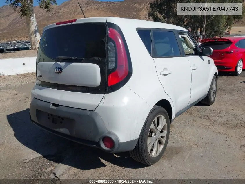 2014 Kia Soul + VIN: KNDJP3A51E7047743 Lot: 40682606