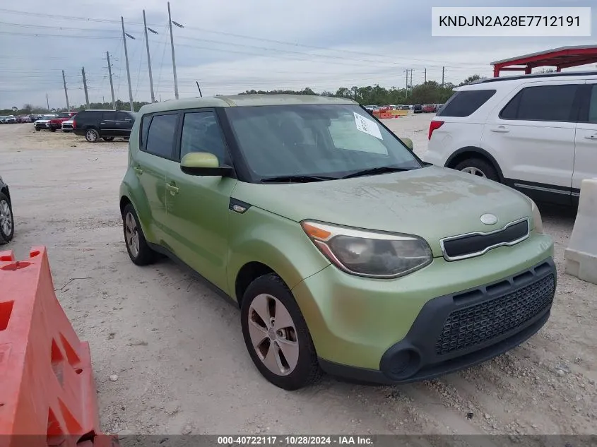 2014 Kia Soul VIN: KNDJN2A28E7712191 Lot: 40722117