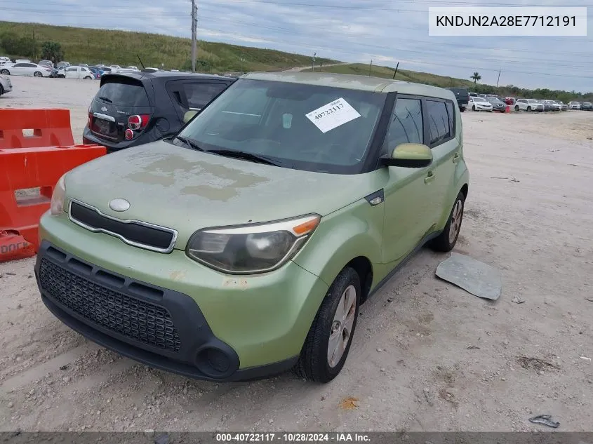 2014 Kia Soul VIN: KNDJN2A28E7712191 Lot: 40722117