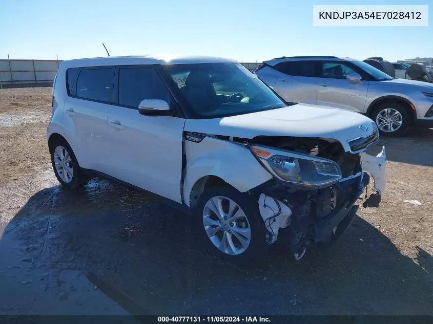 2014 Kia Soul + VIN: KNDJP3A54E7028412 Lot: 40777131