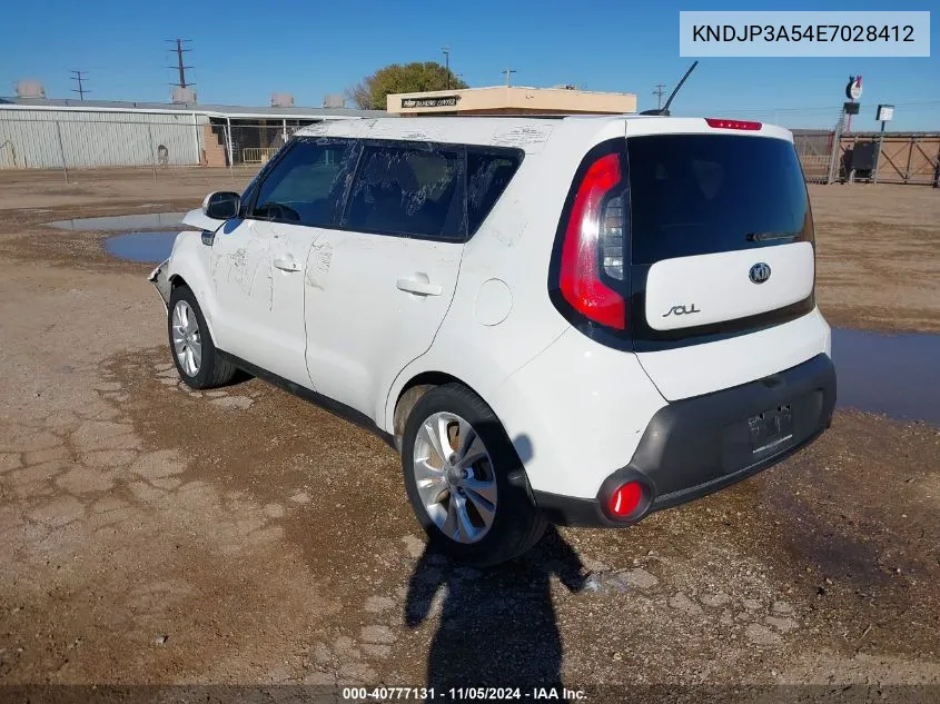 2014 Kia Soul + VIN: KNDJP3A54E7028412 Lot: 40777131