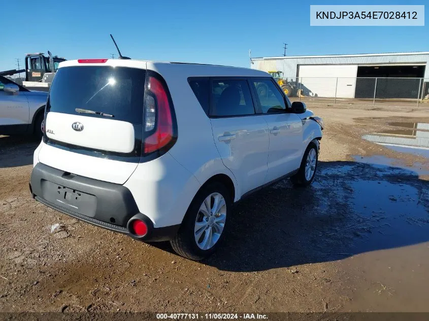 2014 Kia Soul + VIN: KNDJP3A54E7028412 Lot: 40777131