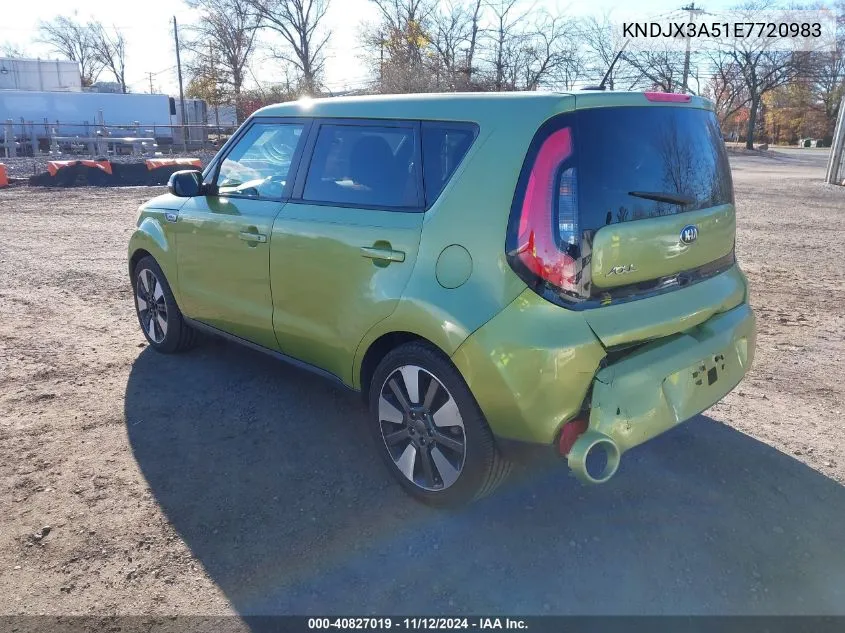 2014 Kia Soul ! VIN: KNDJX3A51E7720983 Lot: 40827019