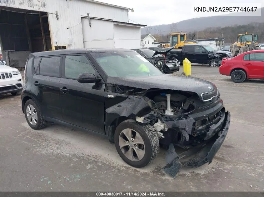 2014 Kia Soul VIN: KNDJN2A29E7744647 Lot: 40830017