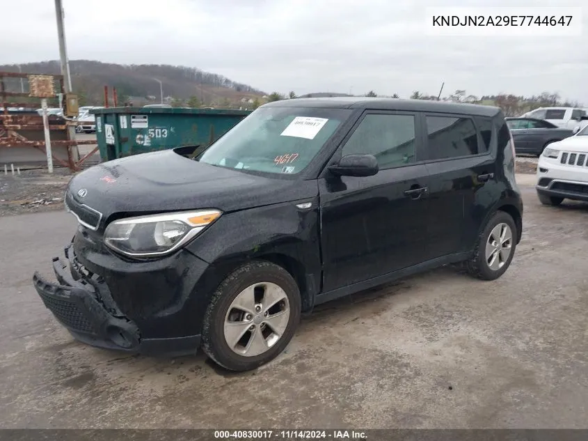 2014 Kia Soul VIN: KNDJN2A29E7744647 Lot: 40830017