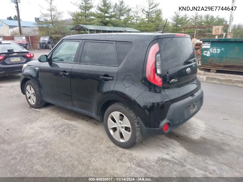 2014 Kia Soul VIN: KNDJN2A29E7744647 Lot: 40830017