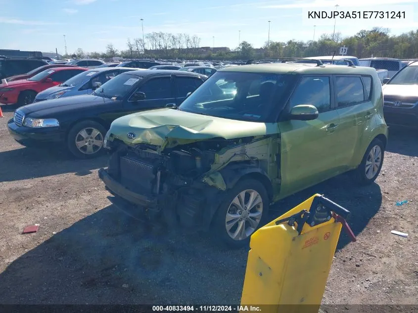 2014 Kia Soul + VIN: KNDJP3A51E7731241 Lot: 40833494