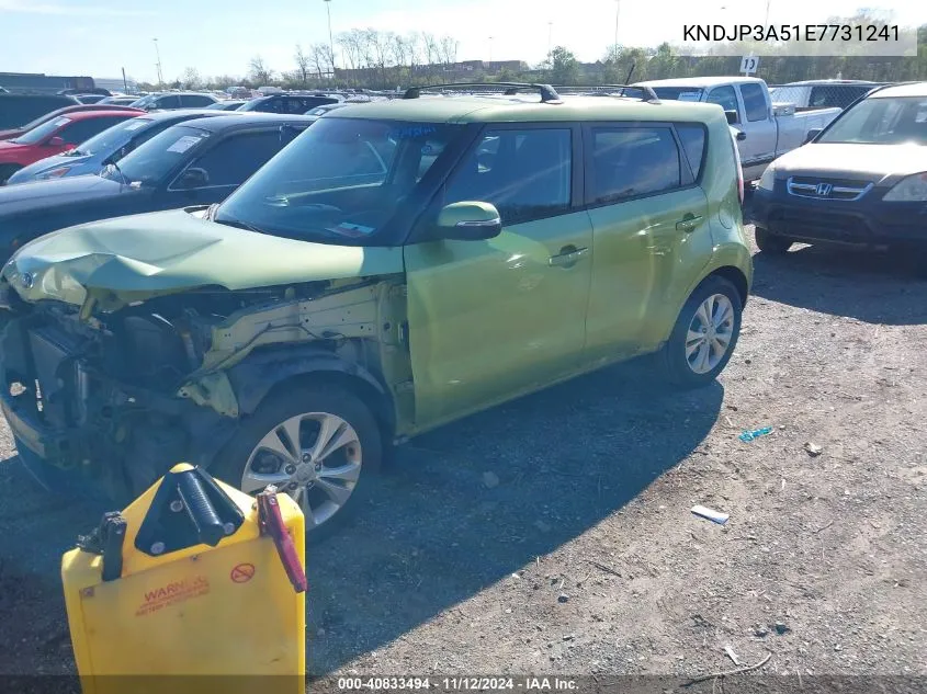 2014 Kia Soul + VIN: KNDJP3A51E7731241 Lot: 40833494