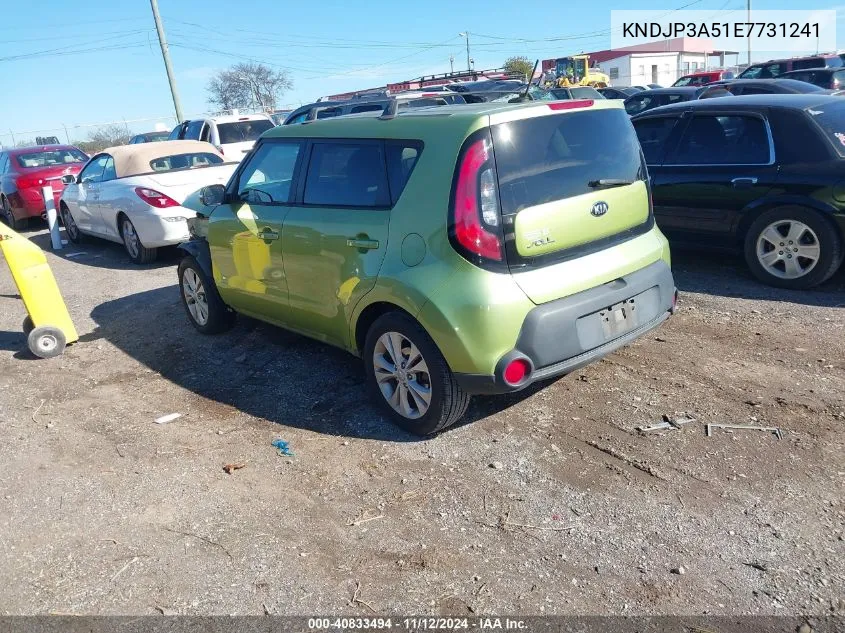 2014 Kia Soul + VIN: KNDJP3A51E7731241 Lot: 40833494