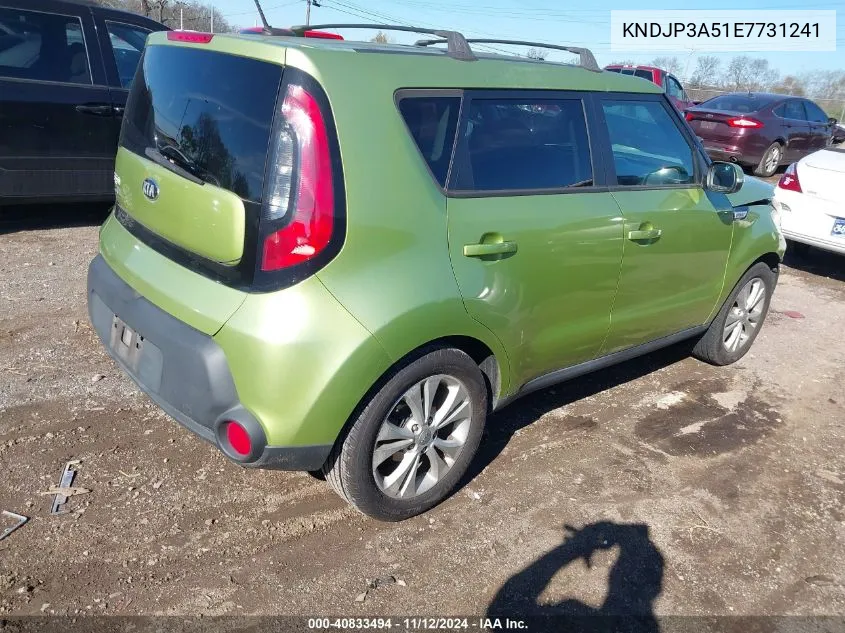 2014 Kia Soul + VIN: KNDJP3A51E7731241 Lot: 40833494